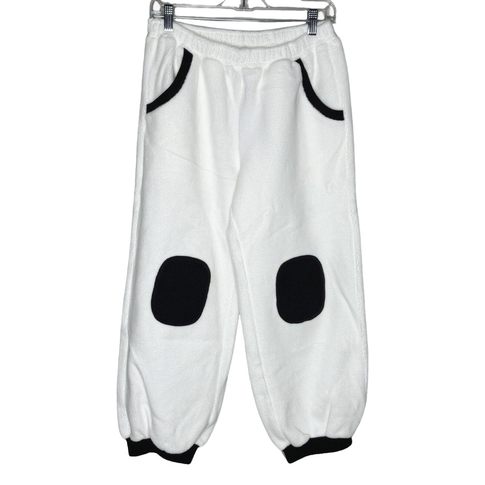 Nap Sleep Pants Womens Large White Gray Knee Pads Oversize Sherpa‎ Baggy Lounge